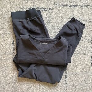 Mandala Scrub Top and Joggers Set in Pewter Grey Size Small